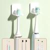 4pcs Toothbrush Holder Wall Mounted Electric Toothbrush Storage Rack Bathrooms Self Adhesive Single Hook Hanging Key Plug Holder