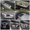 Matte Car Inner Door Bowl / Steering Wheel / Window Lift Button Decor Cover Trim For Toyota Alphard Vellfire 40 Series 2024
