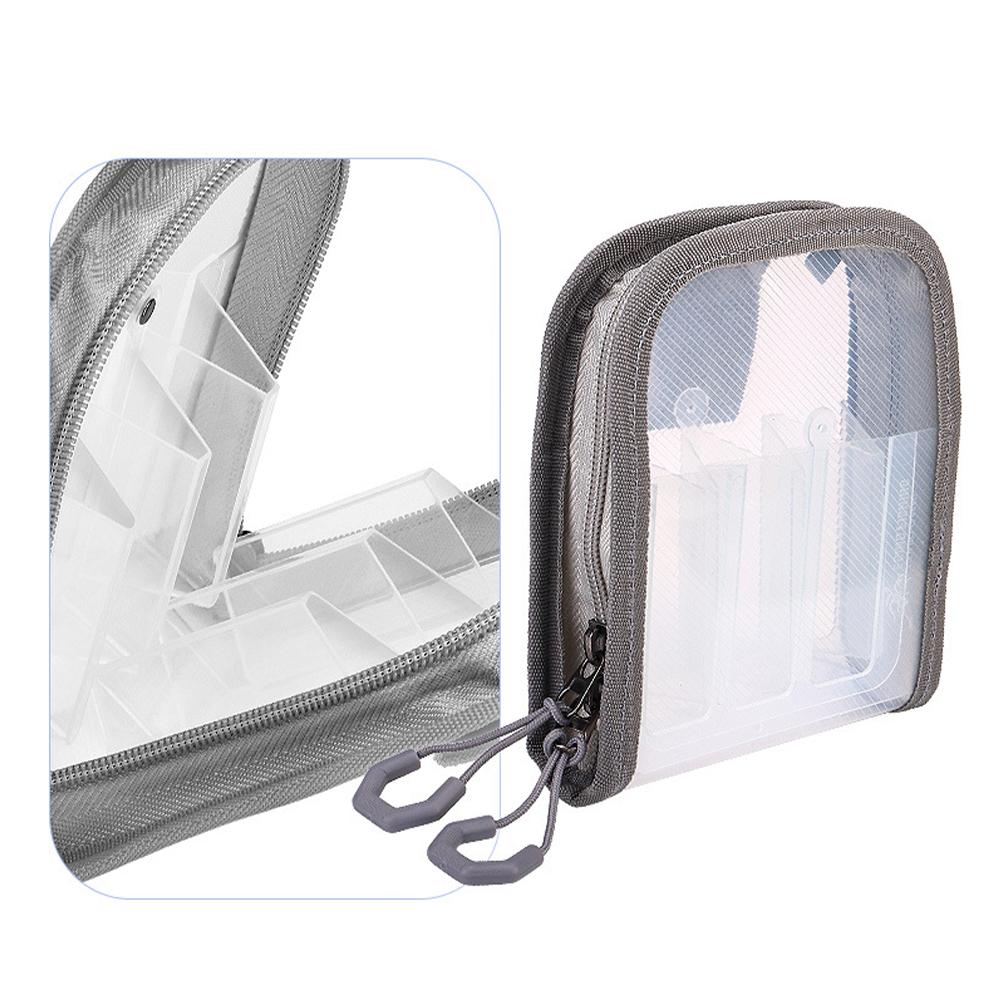 

6 Grid Egi Bag Portable Double Layer Squid Jig Storage Pouch Double Zipper Design Lure Fishing Tackle Accessories сірий колір