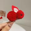Autumn And Winter Cartoon Children'S Hairpin Three-Dimensional Plush Cute Bunny Hairpin Baby Does Not Hurt Hair Side Clip Hair Accessories Girl