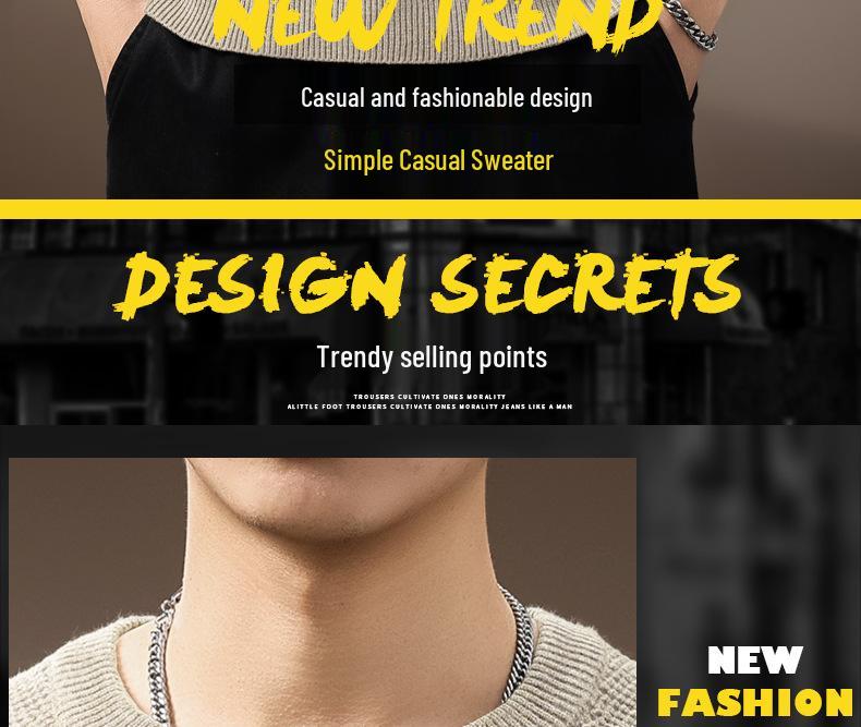 Men's High-End Retro Henley Knit Sweater - Autumn Trendy Loose Fit