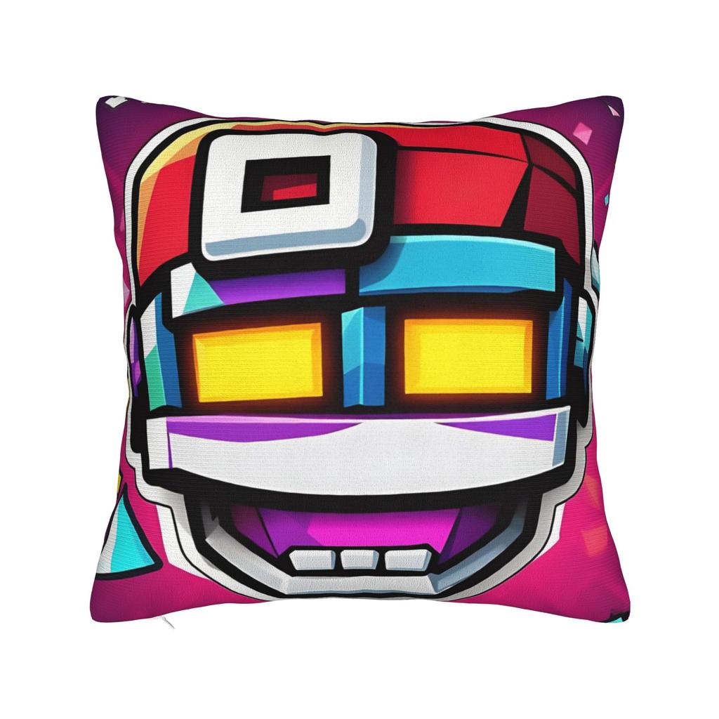 Geometry Dash Gaming Game Pillow Case Soft Pillow Cover For Living Room Sofa Vintage Cushion Cover