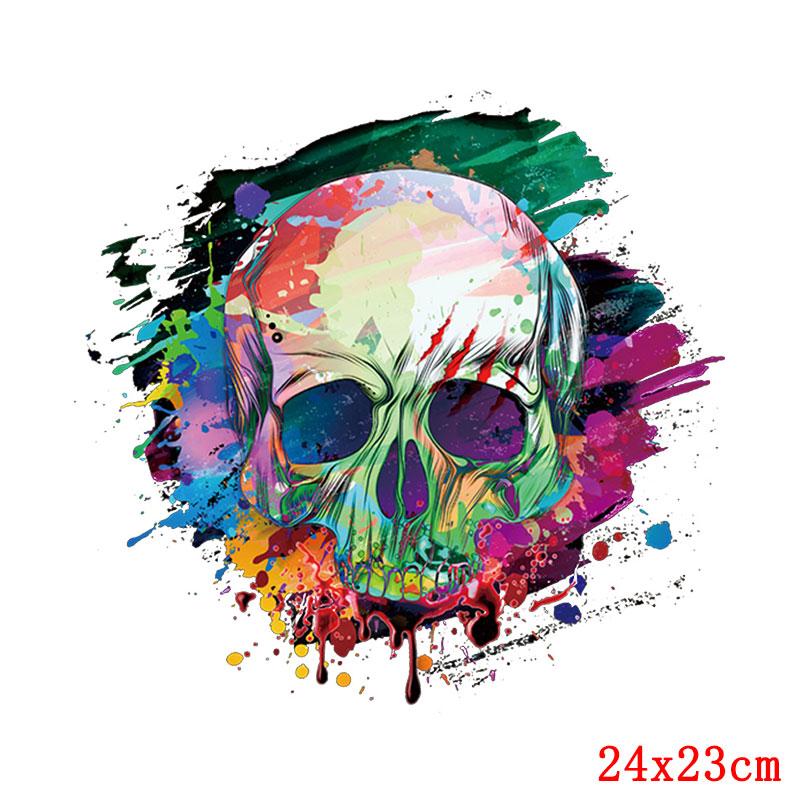 Cartoon Animal Applique Iron On Transfer Funny Pumpkin Heat Transfer Patch For Clothes Hippie Cat Thermal Stickers On Clothes