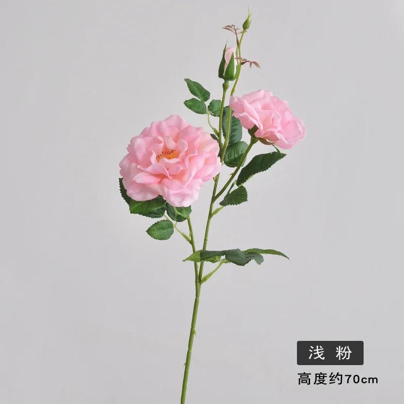 4Pc/lot Artificial Moisturizing Rose Ral Touch Flowers Wedding Decor Rose Bouquet Party Table Floral Arrangement Home Decoration