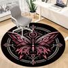 1 alfombra redonda de mandala de mariposa para oficina, debajo de sillas de oficina, dormitorio, sala de estar, decoración del hogar, decoración de habitación, disponible en varios tamaños