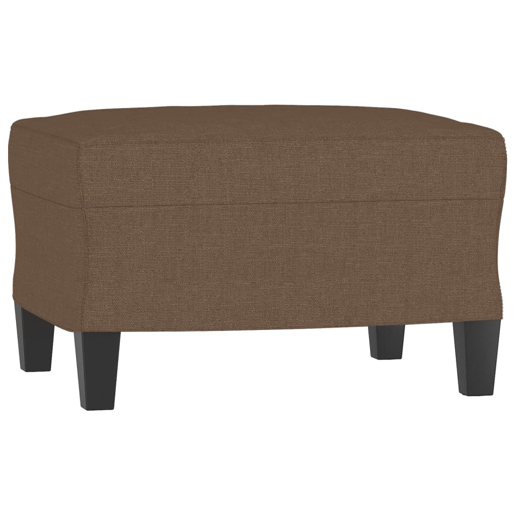 Vidaxl 3-Sitzer Sofa Mit Hocker, Braun, 180 Cm, Stoff