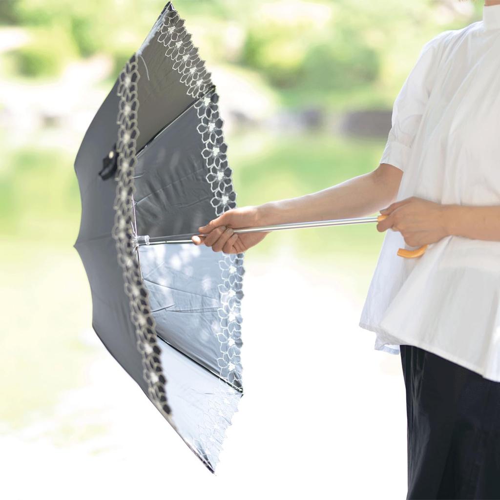 Sun protection maximum value according to the world heat light UV folding 50cm for both sunny and rainy folds up easy to easy to floral beautiful