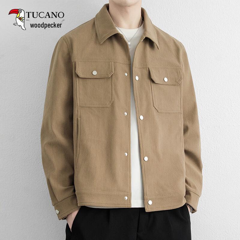 Tucano Men's Casual Autumn Jacket - Patchwork Turn-Down Collar