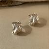 Korean Inspired C-Shaped Pleated Stud Earrings: Stylish & Versatile Design with a Light Luxury Touch