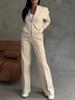 Women's Autumn and Winter Solid Color Casual Zipper Jacket Wide Leg Pants Two-piece Set