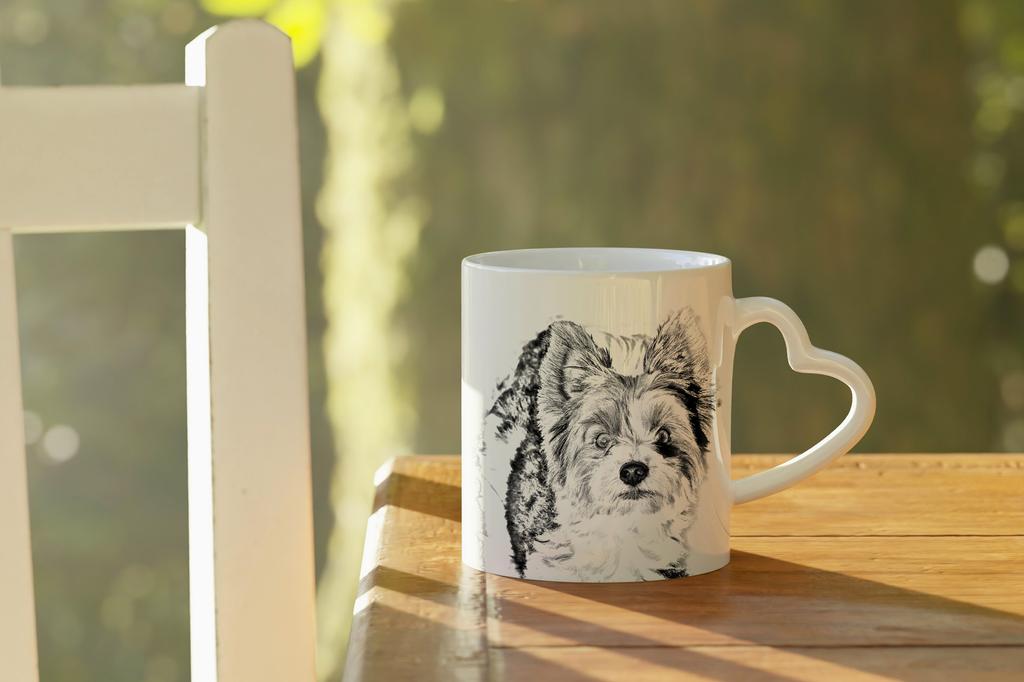 Biewer Yorkshire Terrier - Cup with a Dog, Adorable Cup with a Heart-shaped Handle, Universal Gift from the Art-Dog Brand