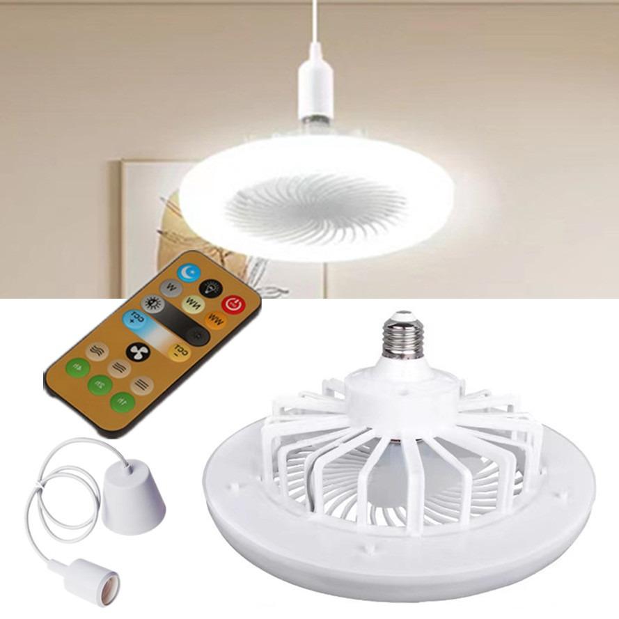 

Потолочный вентилятор 30 Вт с осветительной лампой E27, основание преобразователя с дистанционным управлением для спальни, гостиной, бесшумный переменный ток 85-265 В, дом