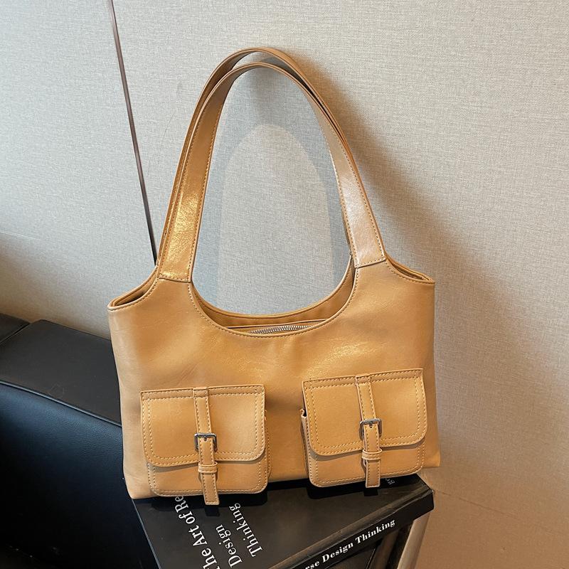 

Сумки большой вместимости женские новые популярные осенне-зимние ретро сумки через плечо для выхода в свет модные для работы хаки