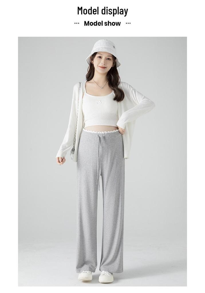 Maternity Wide-Leg Knit Pants - Spring Style, Thin & Drapey