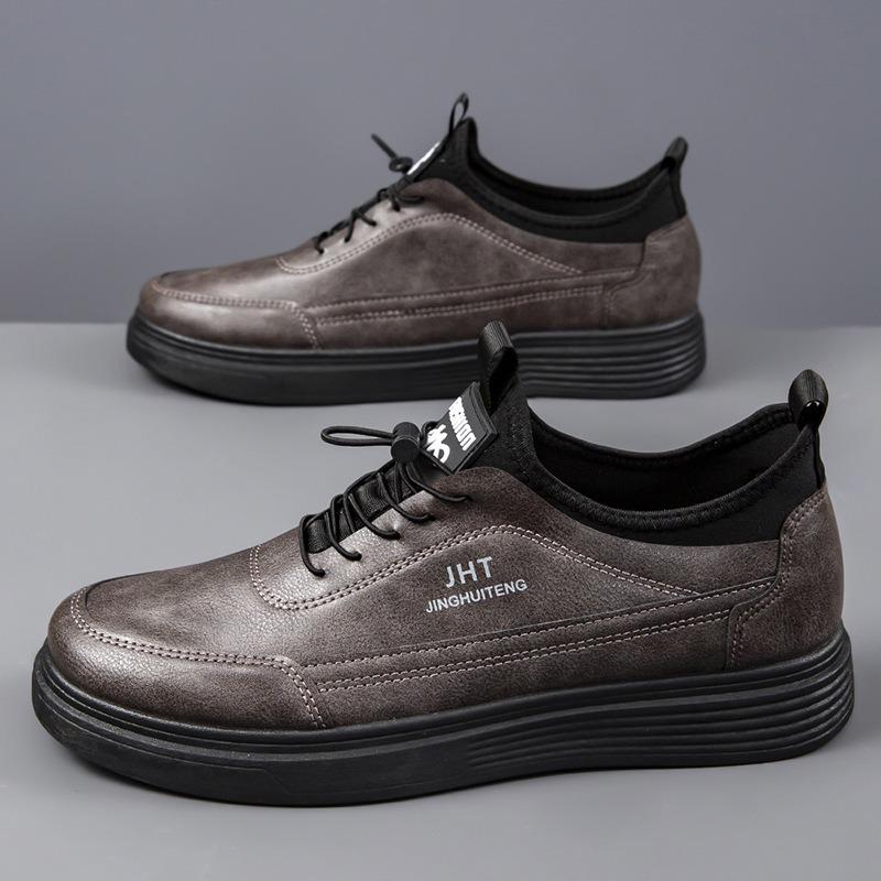 Men's Soft Leather Sports Shoes, Comfortable Work, Small White Shoes, Business Casual Shoes, Thin Small Leather Shoes