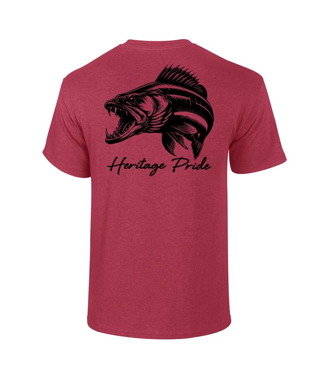 

Heritage Pride Fierce Walleye Fishing Outdoors Short Sleeve T-Shirt 2XL