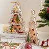 Christmas Decorations DIY Handmade House Luminous Wooden Ornaments Christmas Tree Snowman Atmosphere Pendant Send Light String