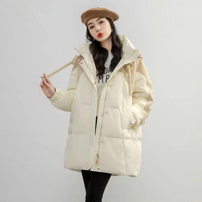 Fashion Winter Hooded Cotton Coat Women Korean Style Loose Thick Warm Long Jacket