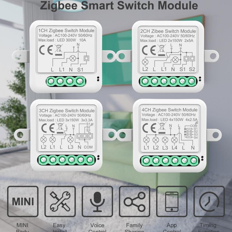

Graffiti Zigbee Circuit Breaker Module Remote Control Switch Neutral Wire Dimmer Timer Switch Smart Home Single output