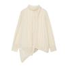   European and American style, new women's fashion, fashionable draped pleated shoulder shirt 1080219