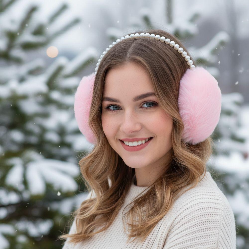 Protecting Ears Winter Plush Earmuffs Multifunctional Elegant Solid Color Fluffy Earmuffs