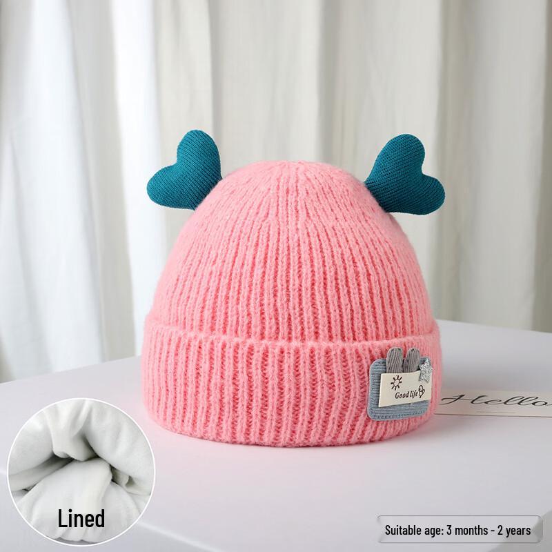 Mahutun Infant Toddler Heart Pattern Knitted Beanie