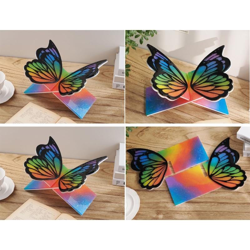 Creative Silicone Butterfly Shape Bookshelf Resin Mold Unique Bookrack Ornament Mould Artistic Book Rack Making Molds