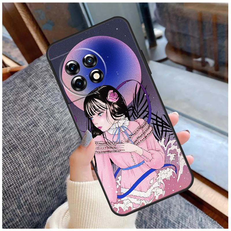 Cartoon Girl Aesthetic Case For OnePlus 15 13 12 11 10 9 Pro 13R 13T 12R 10T 8T Nord CE 5 2 3 4 Lite N20 N30 Coque