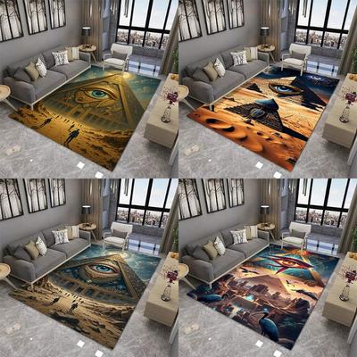 Oog van Horus Piramide Groot Vloerkleed Slijtvast Tapijt voor Woonkamer Slaapkamer Zachte Vloermat Huis Decoreren Cultuur Verering
