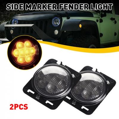 Amber Side Marker Front Lights Fender Parking Lamp For 2007-2018 Wrangler JK EXV