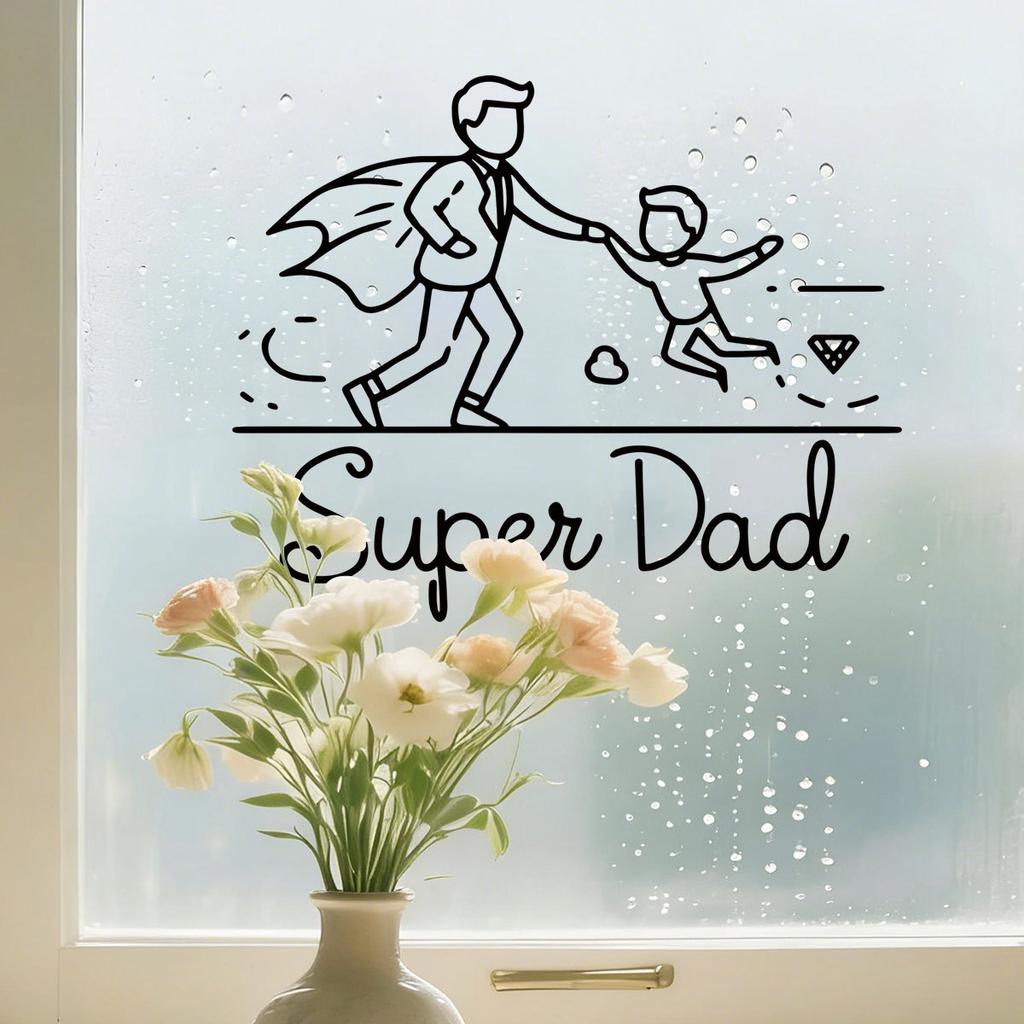 Self-adhesive SUPER DAD Wall Stickers Father’s Day Party Decoration for Home Celebration