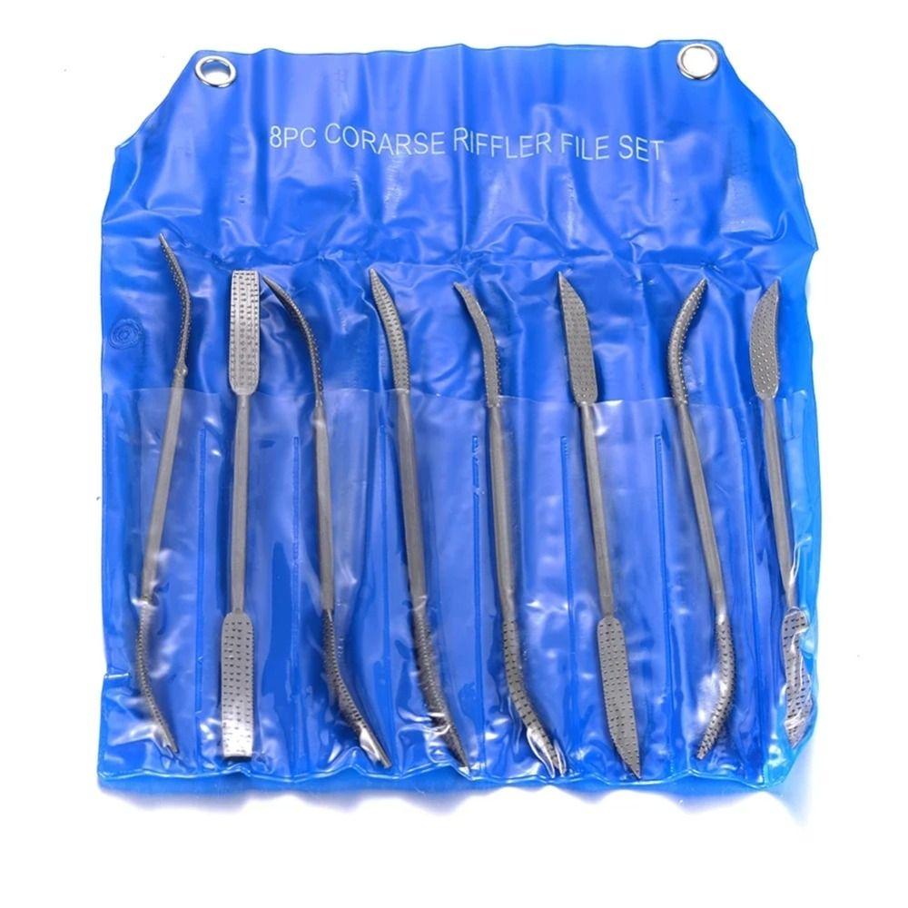 8ks Profesionální oboustranný riflový pilník na dřevo, rašple, sada pilníků s hrubým riflovým pilníkem, Dřevoobráběcí broušení