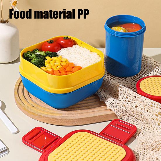 Dospělý Bento Box se dvěma stohovatelnými nepropustnými přihrádkami Bez BPA Nádoba na uchovávání potravin Obědový box Bezpečné pro mikrovlnnou troubu a myčku nádobí Nádoba na přípravu jídel