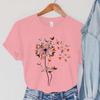 Dandelion Chicken Print Summer T-shirts For Women Casual T-shirts O Neck Short-sleeved T-shirts Fashion Tshirt