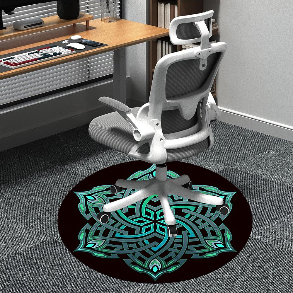 1 Stück Mandala-Muster Runder Teppich für Büro, unter Bürostühlen, Schlafzimmer, Wohnzimmer, Heimdekoration, Raumdeko, In verschiedenen Größen erhältlich