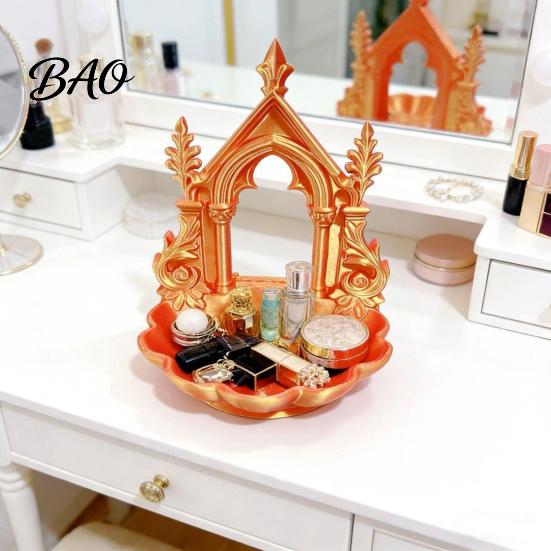 Hairpin Organizer Tray Jewelry Storage Tray, with Gothic Arch Pearlescent Design, Small Perfume And Lipstick Themed Organizer, for Rings Earrings