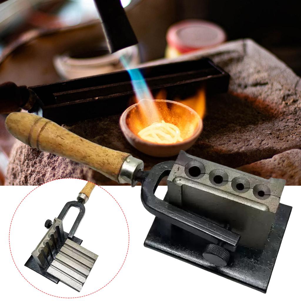Precious Metal Casting Melting Mould W/4 Hole Size Casting Metal Crucible Mould for Melting Refining Gold Silver Aluminum Copper