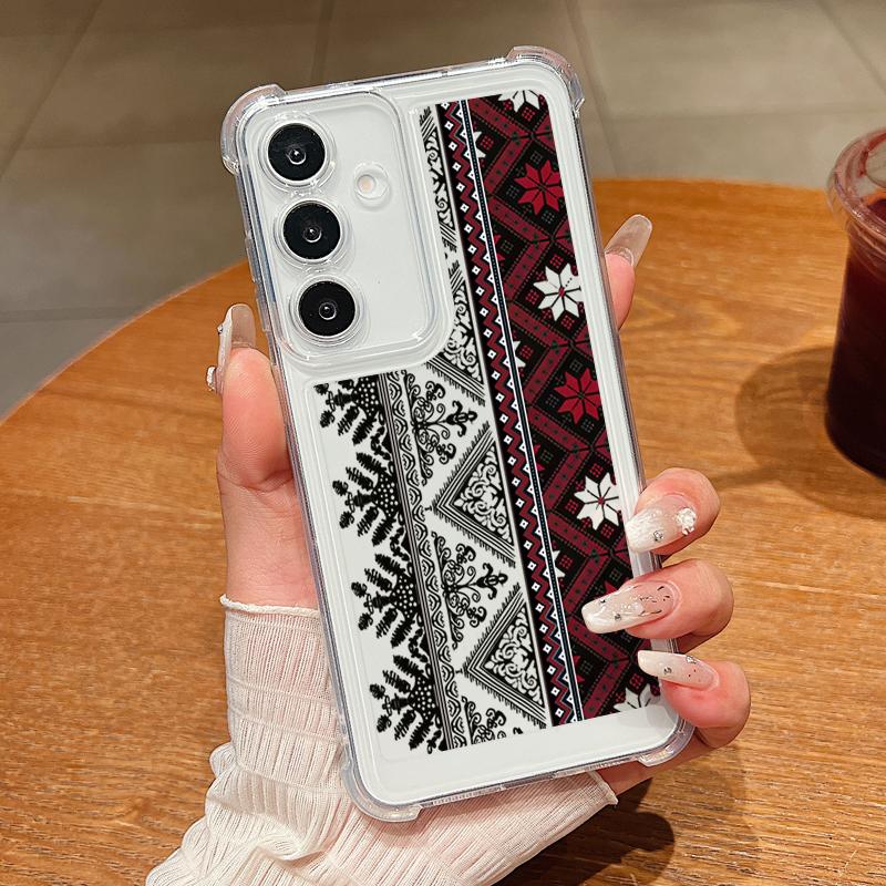 

Винтажный чехол из прозрачного ТПУ с узором тотема для Samsung Galaxy S25 Edge S25 S24 S23 S22 Ultra S24 FE A56 A16 A55 A15 A54 5G Galaxy S22 5G