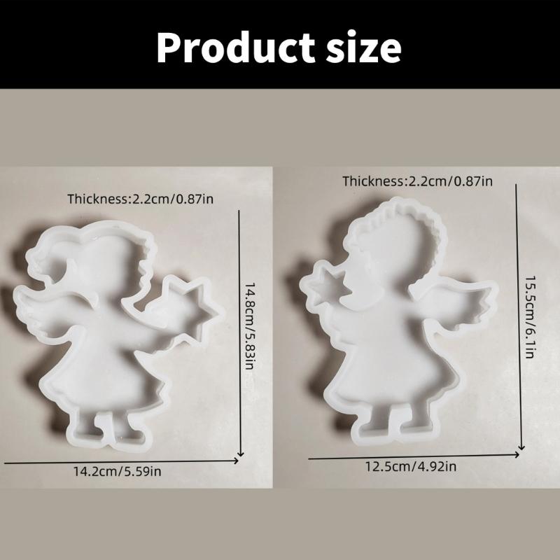 Desk Ornament Mould Flexible Silicone Mold for Boy and Girl Holding Star Tabletop Decoration Jewelry Making Supplies