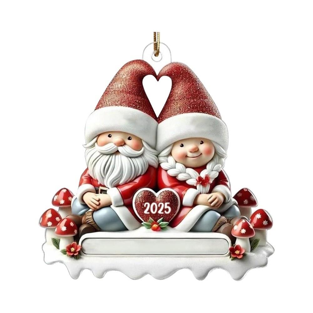 4PCS Acrylic Santa Couple Ornament Growing Old Together Christmas Tree Ornaments Christmas Tree