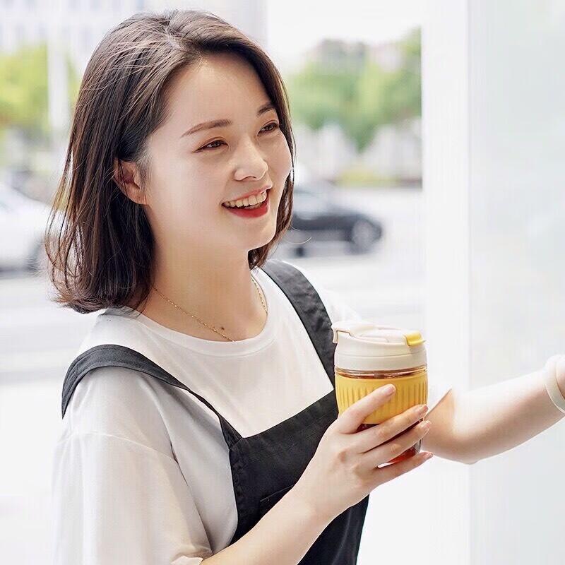 LocknLock 350ML Portable Glass Straw Cup