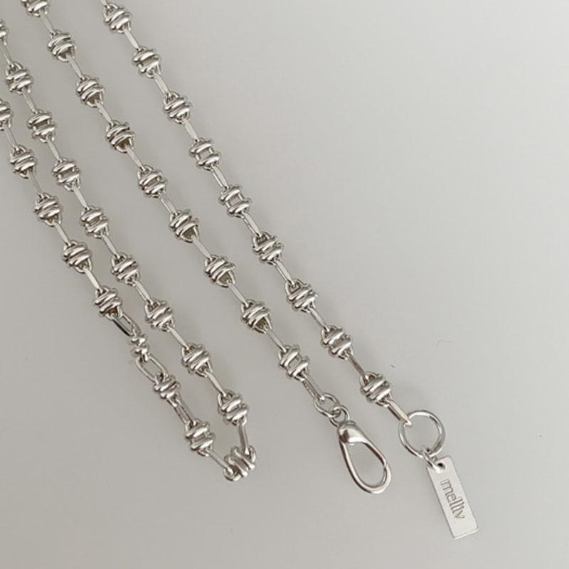 Melliv Silver Oval Ring Link Necklace_mvn43