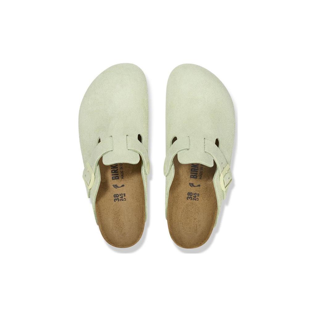 Birkenstock Suede Comfortable Round Toe Versatile Thick Sole Closed Toe Slippers Unisex Slippers Light-Green 1026774