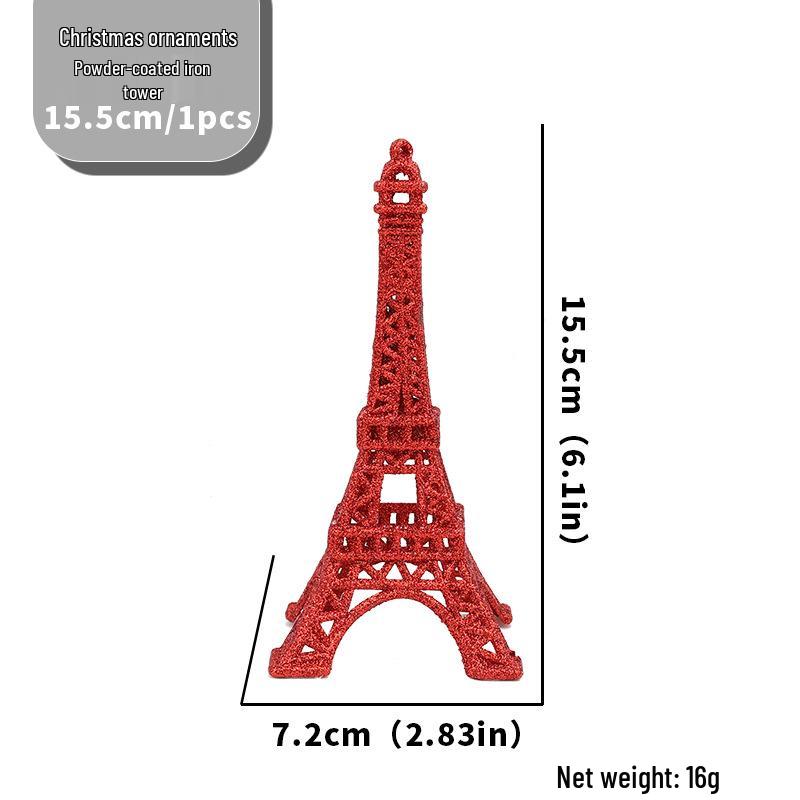 Glitter Eiffel Tower Ornament: Creative Christmas Display Prop