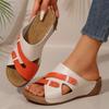 Fashion New Summer Beach Fashion Wedge Sandals for Women Mix Color PU Leather Platform Slippers Woman Comfort Non Slip Outdoor Slippers