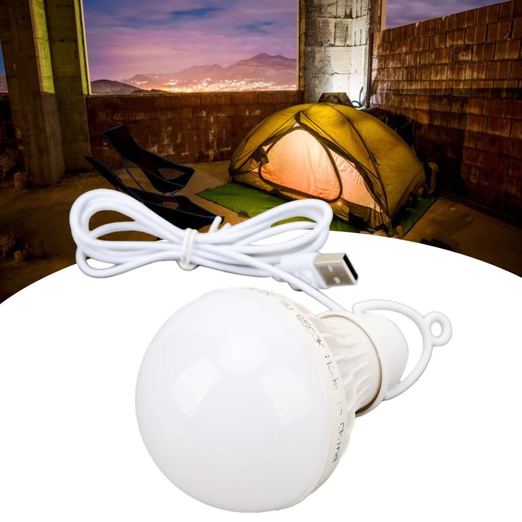 Emergency Rechargeable Light Bulb Outdoor Camping Bulb Energy Conservation Emergency USB Camping Lights for Home Outdoor 7W