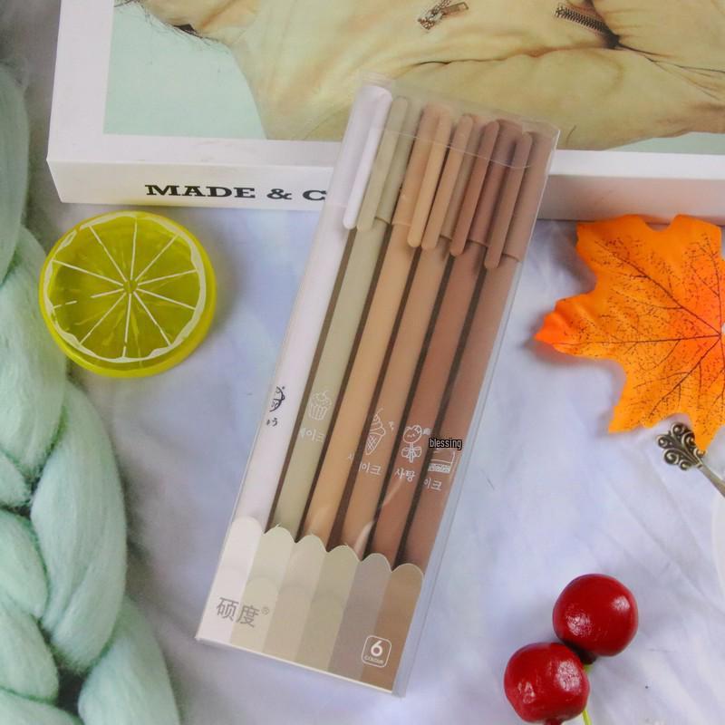 

Креативный набор шариковых ручек Morandi из 6 штук нейтральных цветов для студентов 0.5mm