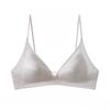Women's French Triangle Cup Wireless Push Up Seamless Bra for Small Bust Thin Style Soft Support with Thin Shoulder Straps
