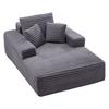Chaise Lounge Chair, 1380 Mm Boneless Chaise Lounge Indoor, Modern Upholstered Oversized Reading Chair with Throw Pillows & Armrests