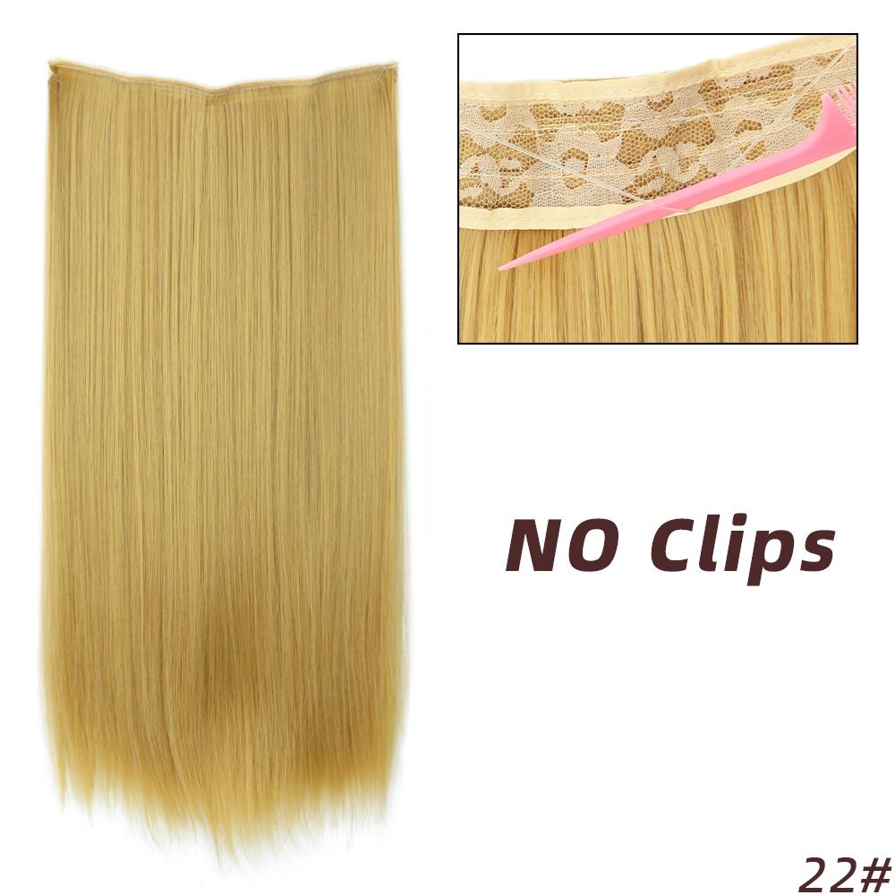 MISSQUEEN Lung drept Blond deschis Culori mixte Extensii de păr invizibile Fibră sintetică Purtare zilnică Fără agrafe Postiță